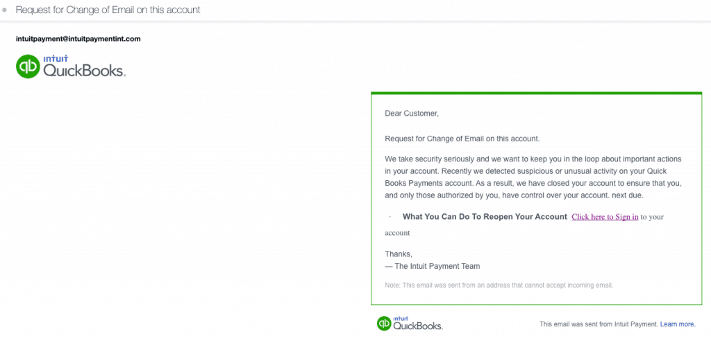 Quickbooks Phishing Email Live Walkthrough