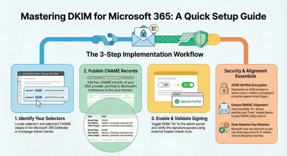 Configuring DKIM for Microsoft 365 Custom Domains